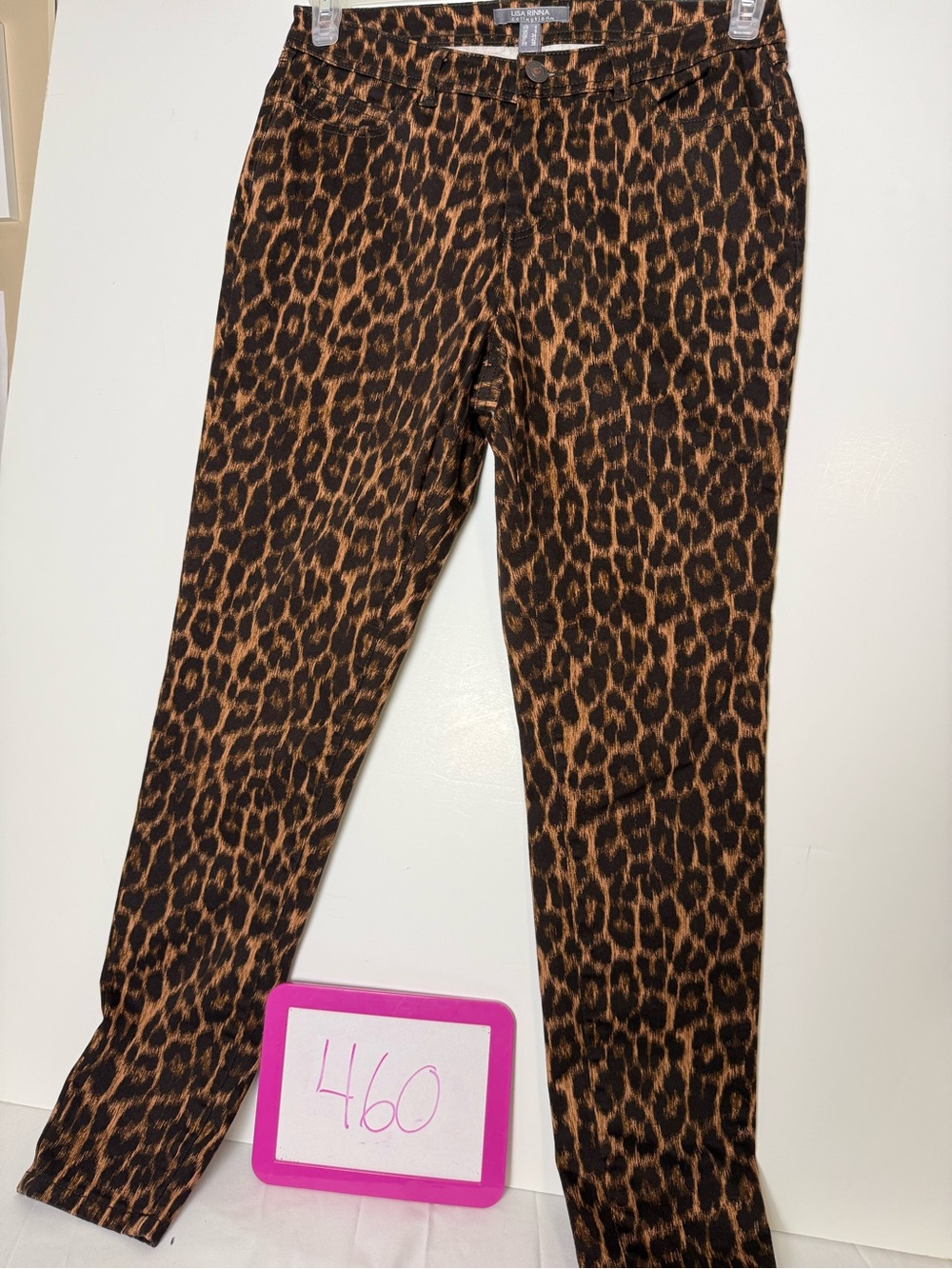 Lisa Rinna Collection Straight Leg Leopard Print Pants - Brown & Black